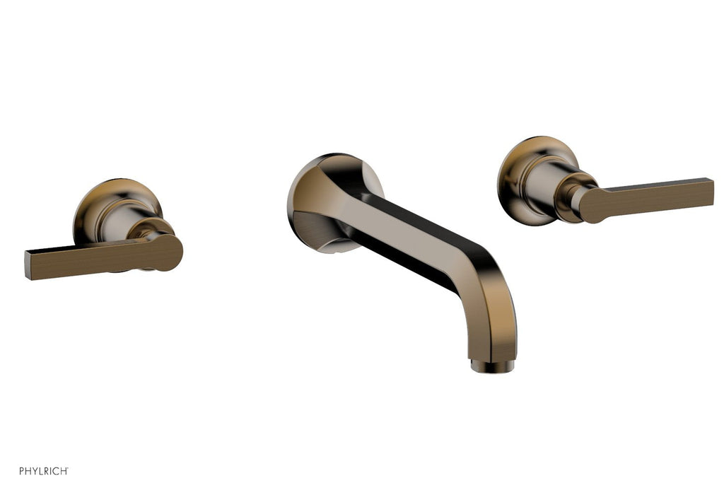 HEX MODERN Wall Lavatory Set   Lever Handles by Phylrich - Antique Brass