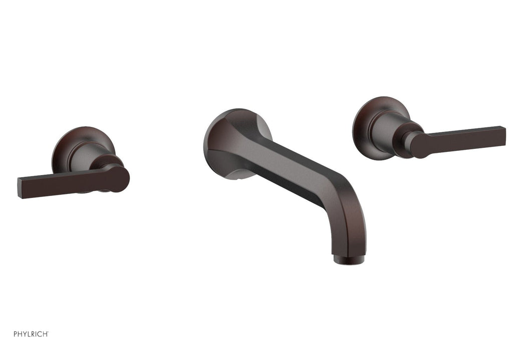 HEX MODERN Wall Lavatory Set   Lever Handles by Phylrich - Weathered Copper