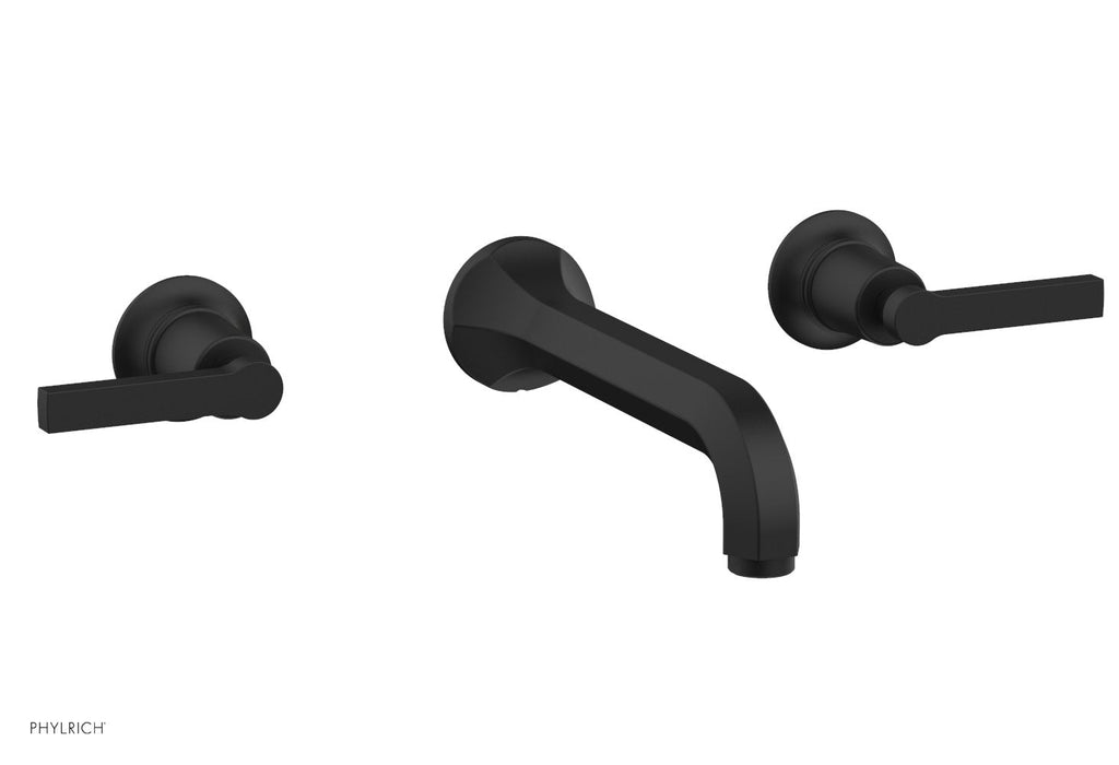 HEX MODERN Wall Lavatory Set   Lever Handles by Phylrich - Matte Black