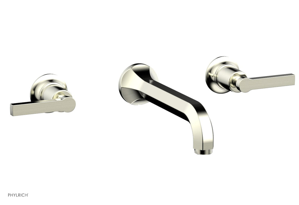 HEX MODERN Wall Lavatory Set   Lever Handles by Phylrich - Satin Nickel