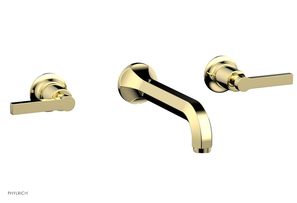HEX MODERN Wall Lavatory Set   Lever Handles by Phylrich - Polished Brass