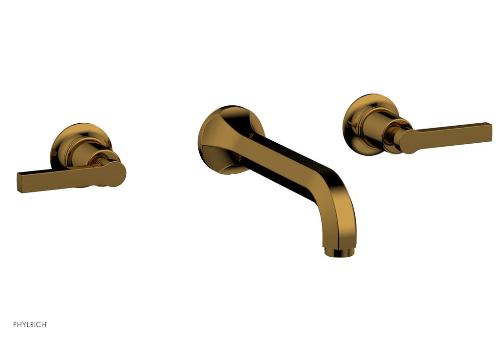 HEX MODERN Wall Lavatory Set   Lever Handles by Phylrich - French Brass