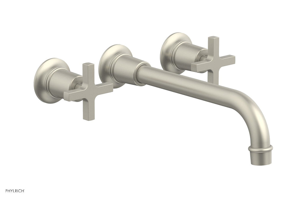 HEX MODERN Wall Lavatory Set 10" Spout   Cross Handles by Phylrich - Burnished Nickel