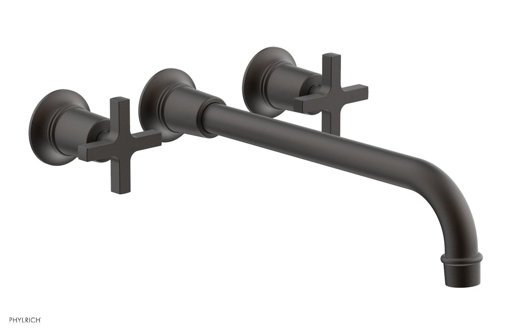 HEX MODERN Wall Lavatory Set 12" Spout   Cross Handles by Phylrich - Oil Rubbed Bronze