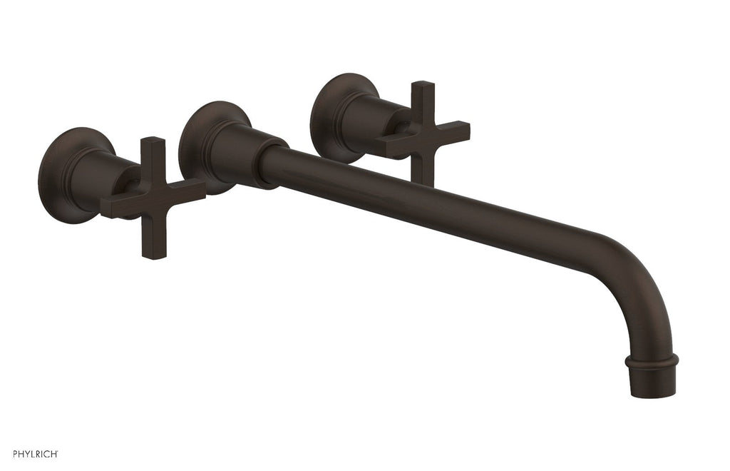 HEX MODERN Wall Lavatory Set 14" Spout   Cross Handles by Phylrich - Antique Bronze