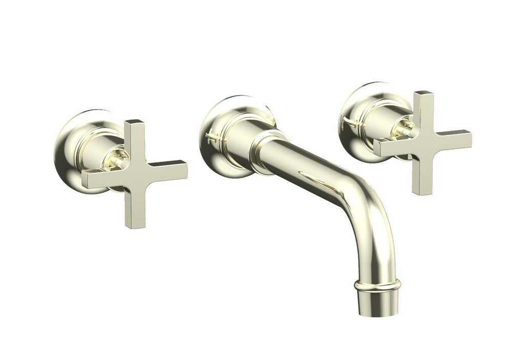 HEX MODERN Wall Lavatory Set 8 1/4" Spout   Cross Handles by Phylrich - Burnished Nickel