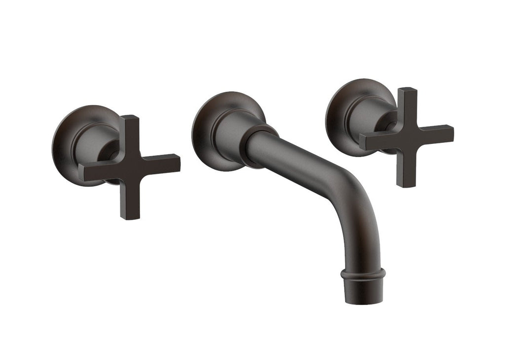 HEX MODERN Wall Lavatory Set 8 1/4" Spout   Cross Handles by Phylrich - Oil Rubbed Bronze