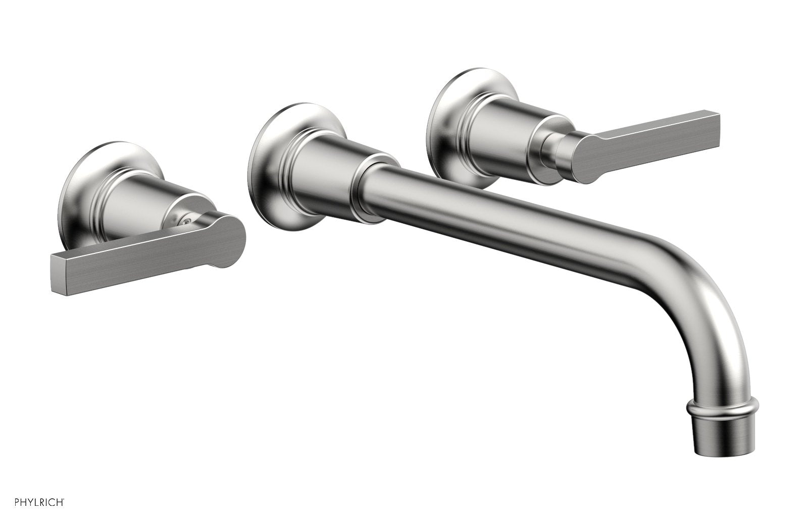 HEX MODERN Wall Lavatory Set 10" Spout   Lever Handles by Phylrich - Satin Chrome