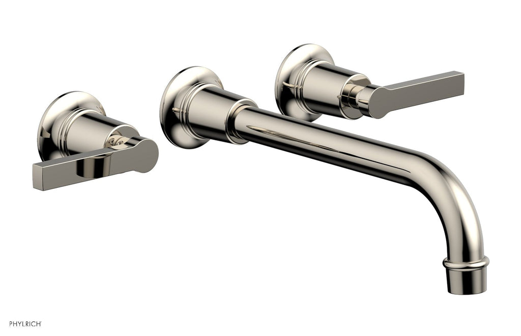 HEX MODERN Wall Lavatory Set 10" Spout   Lever Handles by Phylrich - Polished Nickel