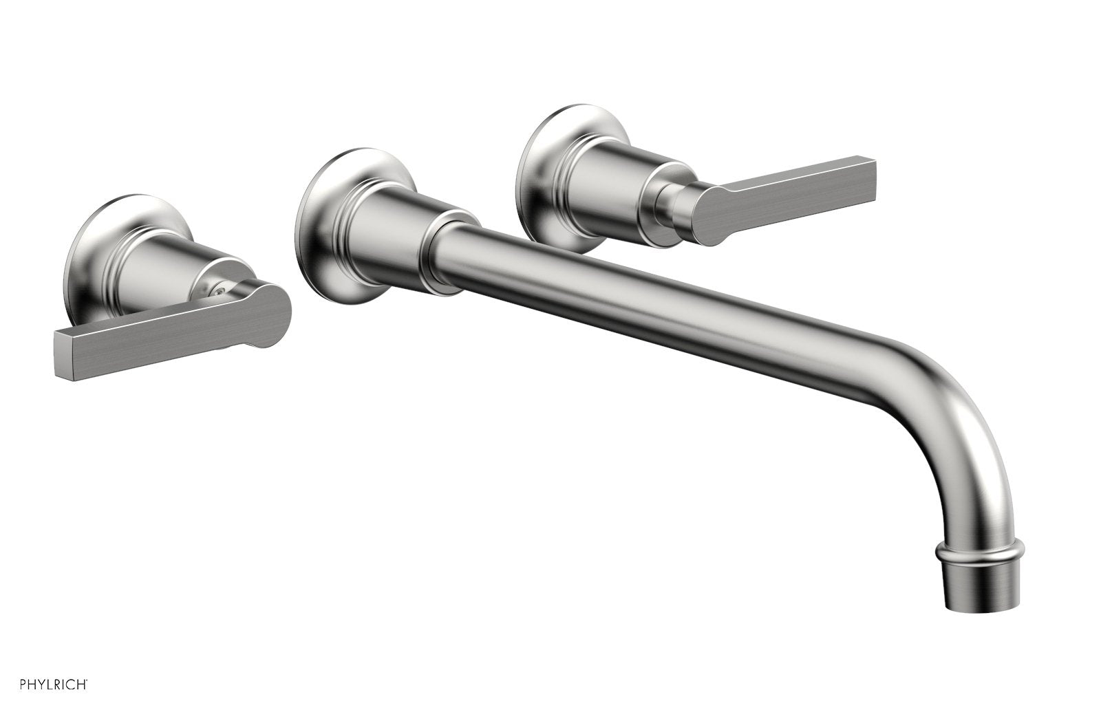 HEX MODERN Wall Lavatory Set 12" Spout   Lever Handles by Phylrich - Polished Chrome