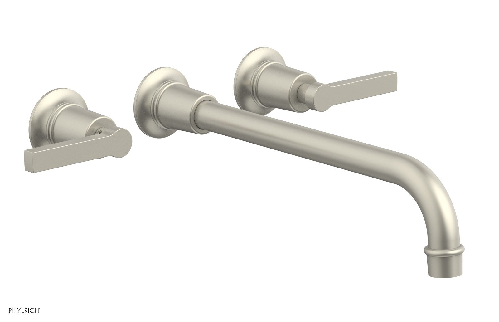 HEX MODERN Wall Lavatory Set 12" Spout   Lever Handles by Phylrich - Burnished Nickel