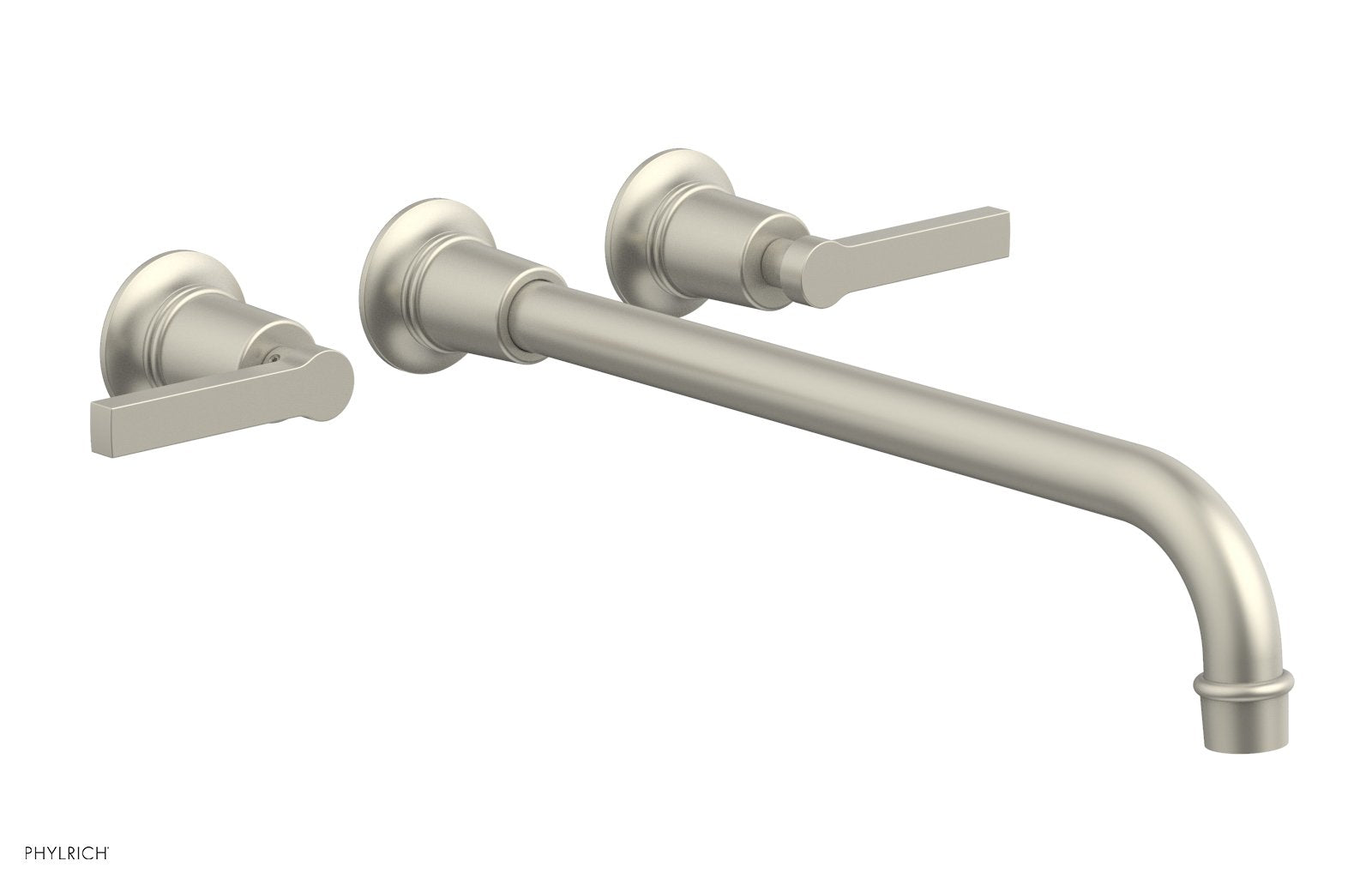 HEX MODERN Wall Lavatory Set 14" Spout   Lever Handles by Phylrich - Burnished Nickel