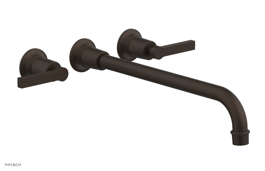 HEX MODERN Wall Lavatory Set 14" Spout   Lever Handles by Phylrich - Antique Bronze