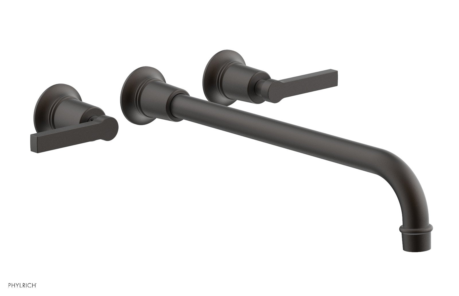 HEX MODERN Wall Lavatory Set 14" Spout   Lever Handles by Phylrich - Oil Rubbed Bronze