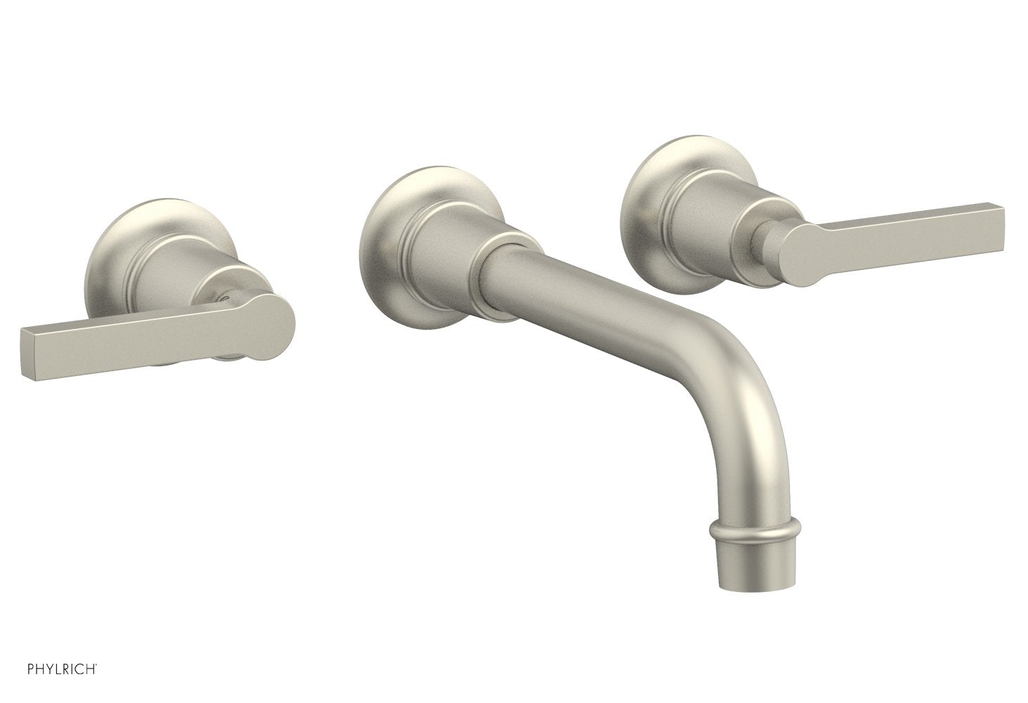 HEX MODERN Wall Lavatory Set with Lever Handles by Phylrich - Burnished Nickel