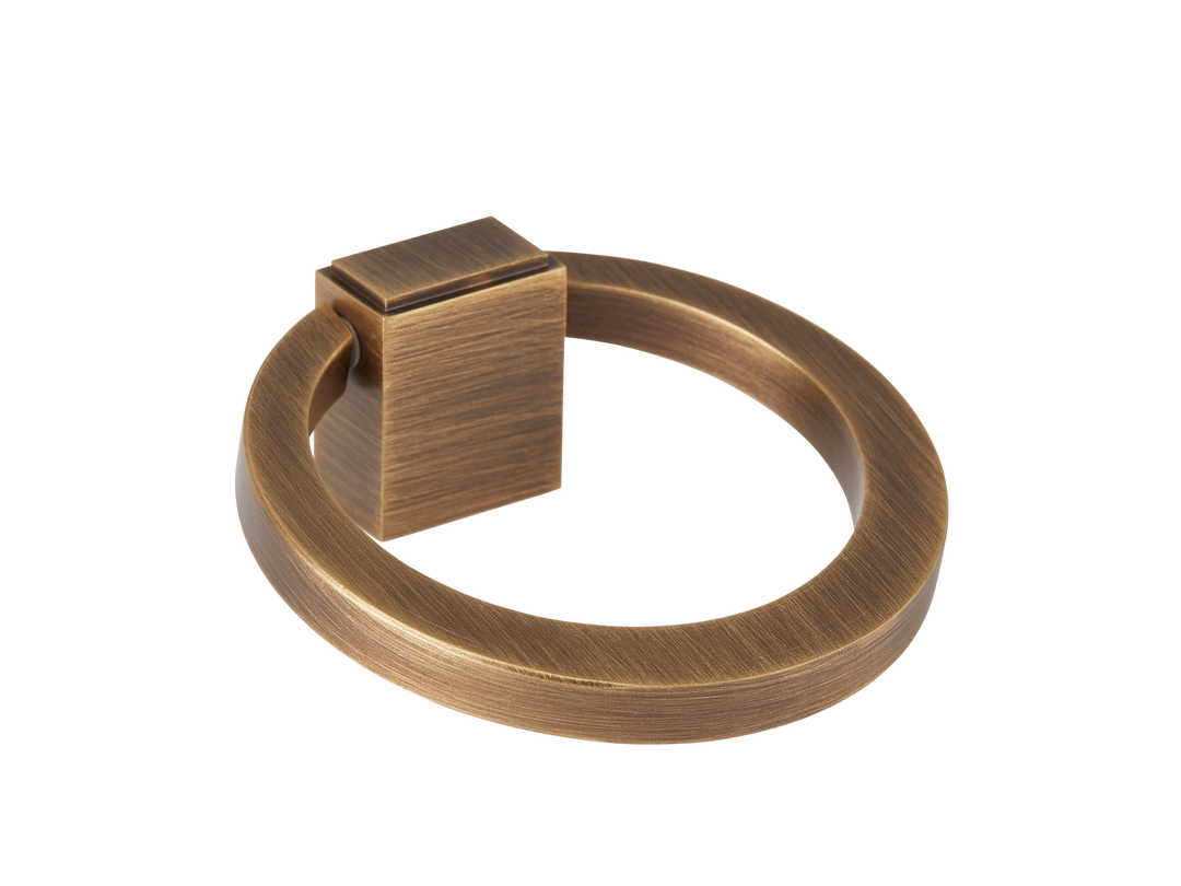 Oblique Cabinet Ring Pull by Armac Martin - 50mm - Satin Nickel Plate