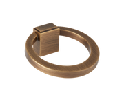 Oblique Cabinet Ring Pull by Armac Martin - 50mm - Satin Nickel Plate