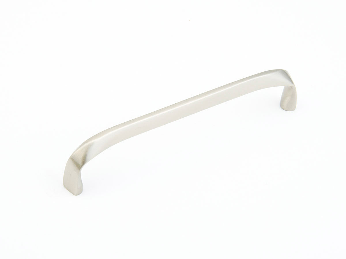 Italian Contemporary Rounded Pull by Schaub - Satin Nickel - New York Hardware