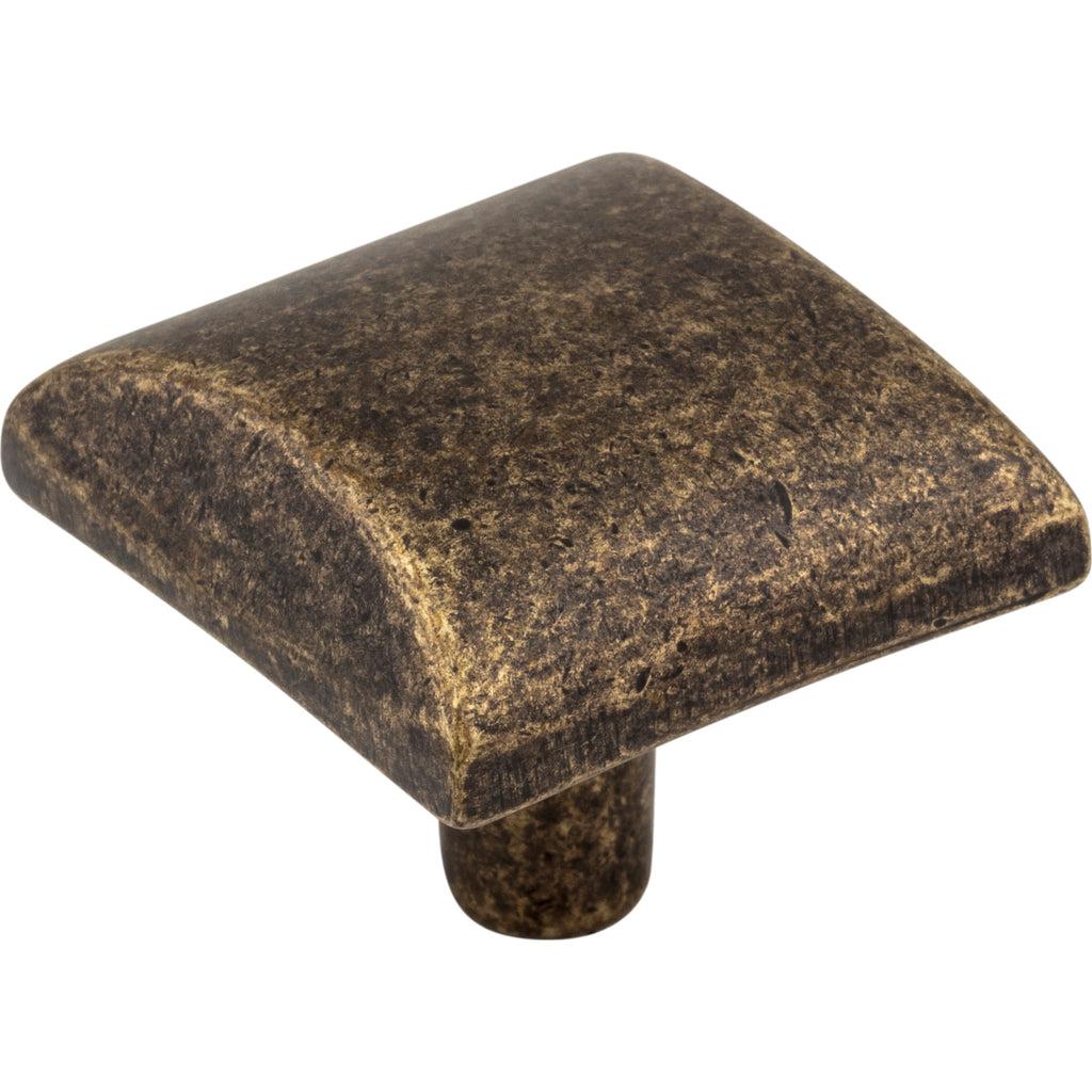 Square Glendale Cabinet Knob by Elements - Distressed Antique Brass