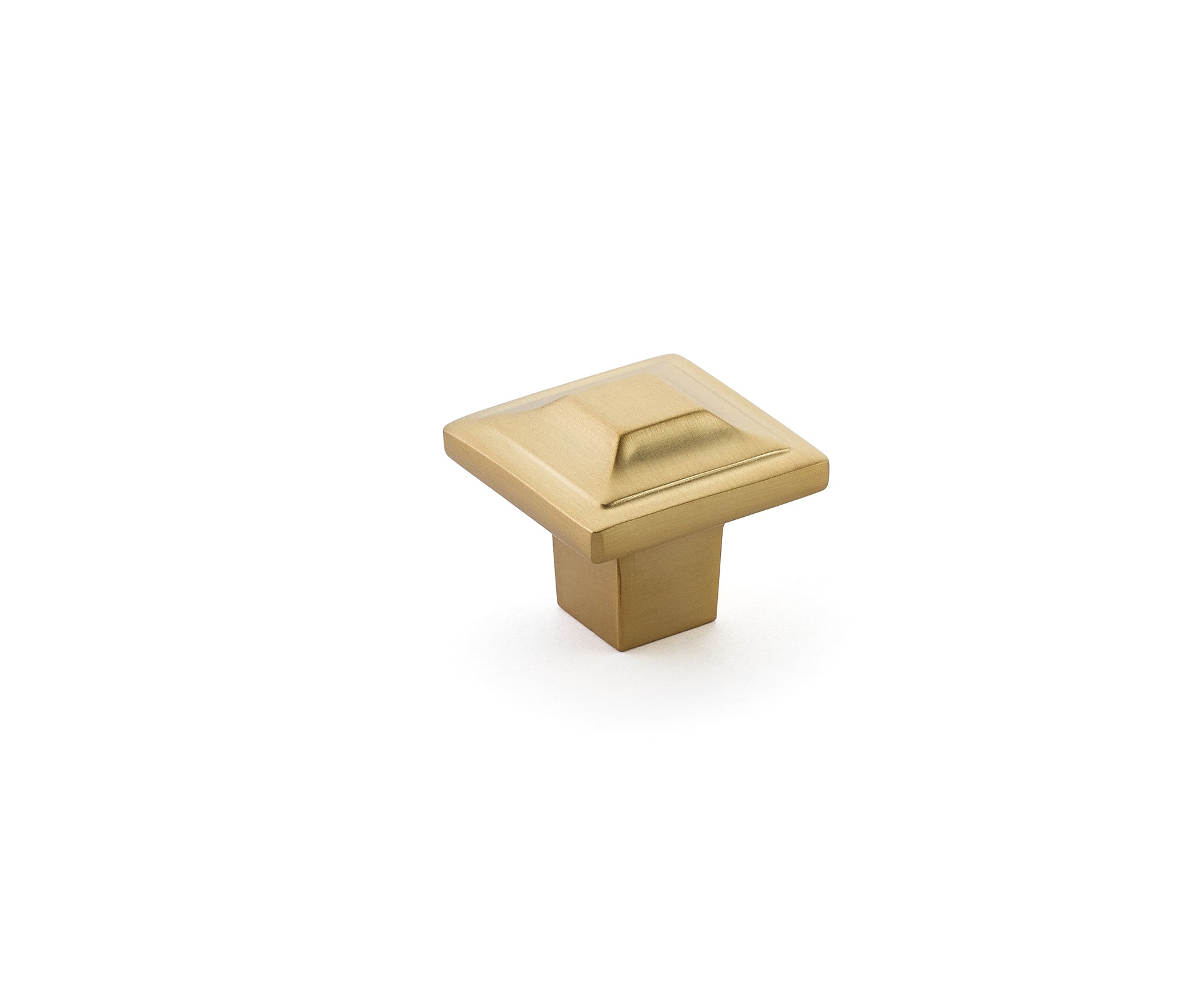 Menlo Park Square Knob by Schaub - Signature Satin Brass - New York Hardware