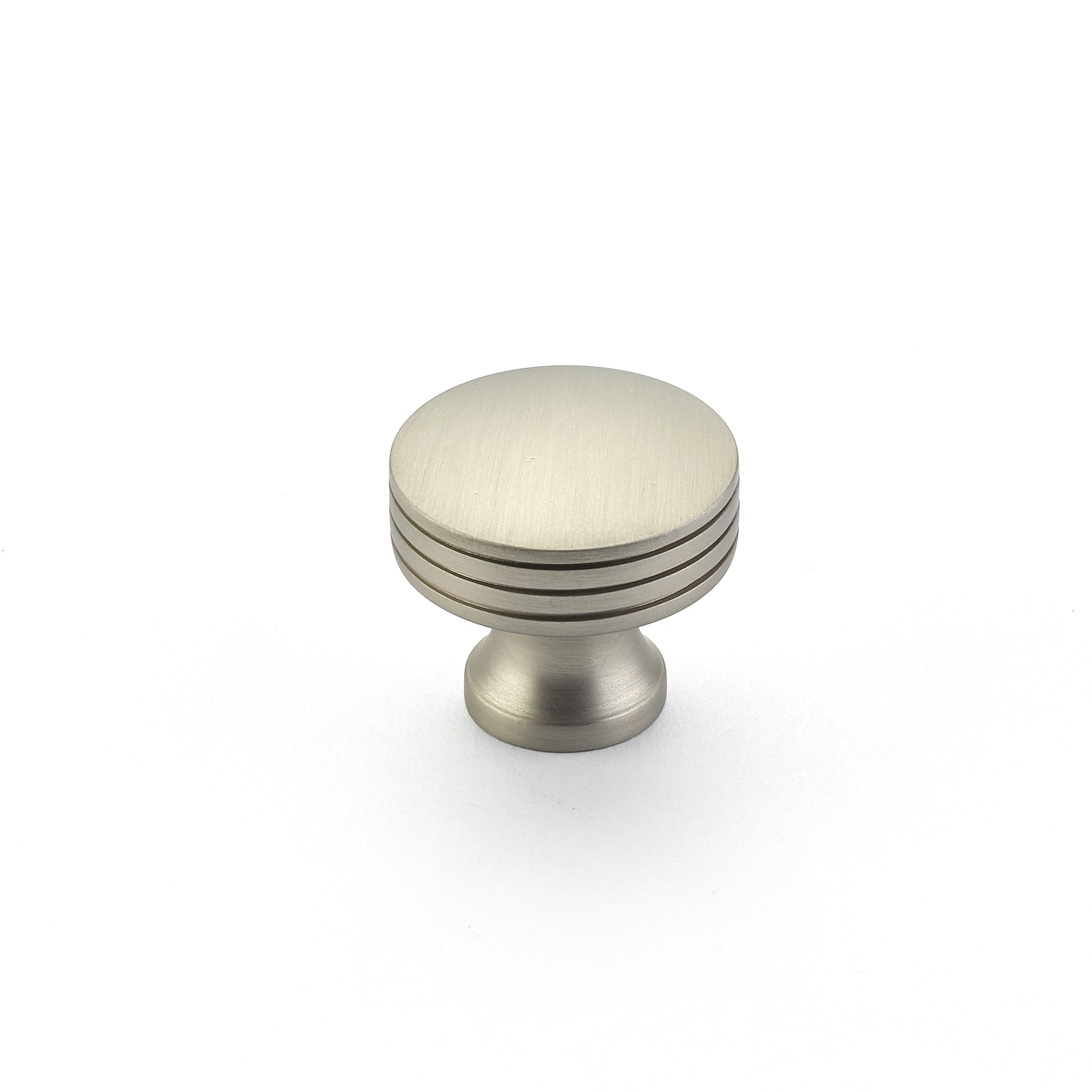 Menlo Park Round Ringed Knob by Schaub - Satin Nickel - New York Hardware