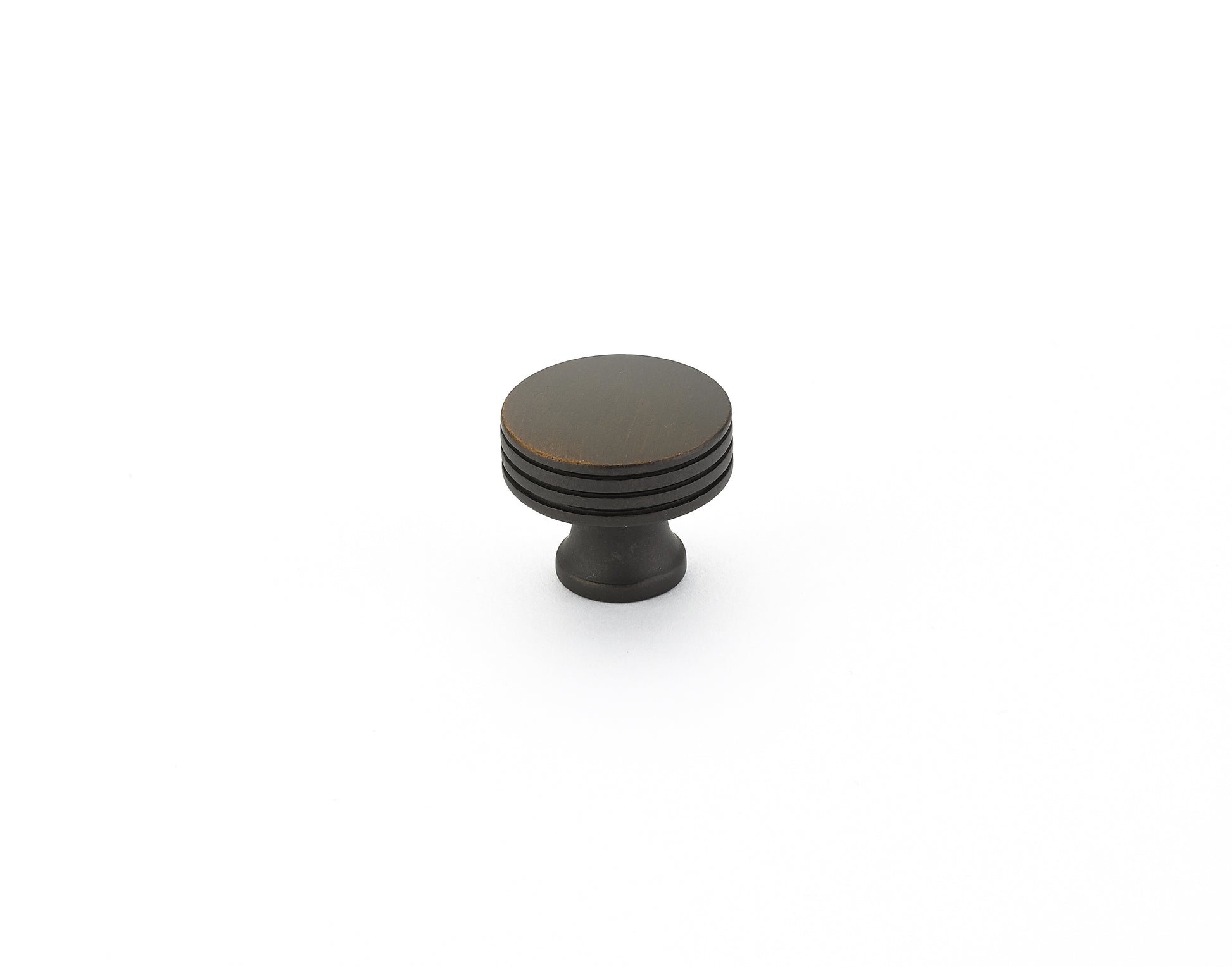 Menlo Park Round Ringed Knob by Schaub - Ancient Bronze - New York Hardware