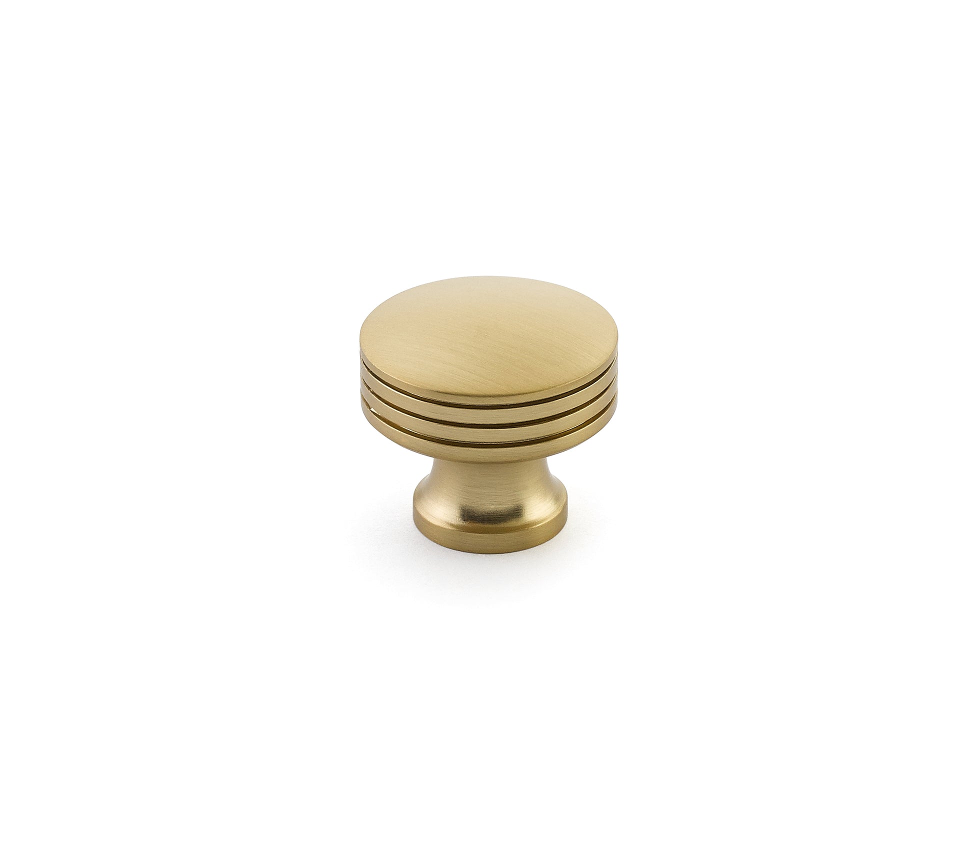 Menlo Park Round Ringed Knob by Schaub - Signature Satin Brass - New York Hardware