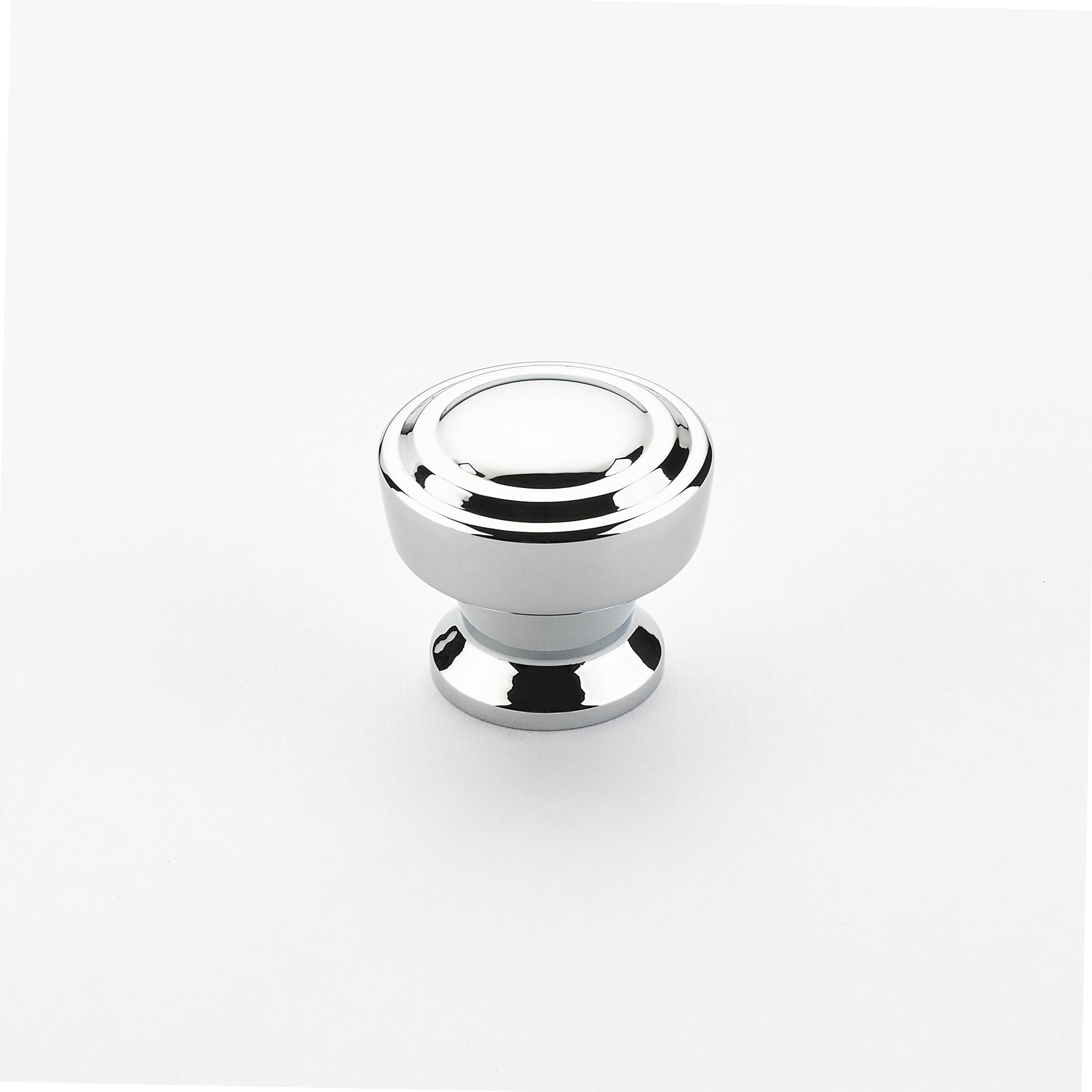 Menlo Park Round Ridged Knob by Schaub - Polished Chrome - New York Hardware