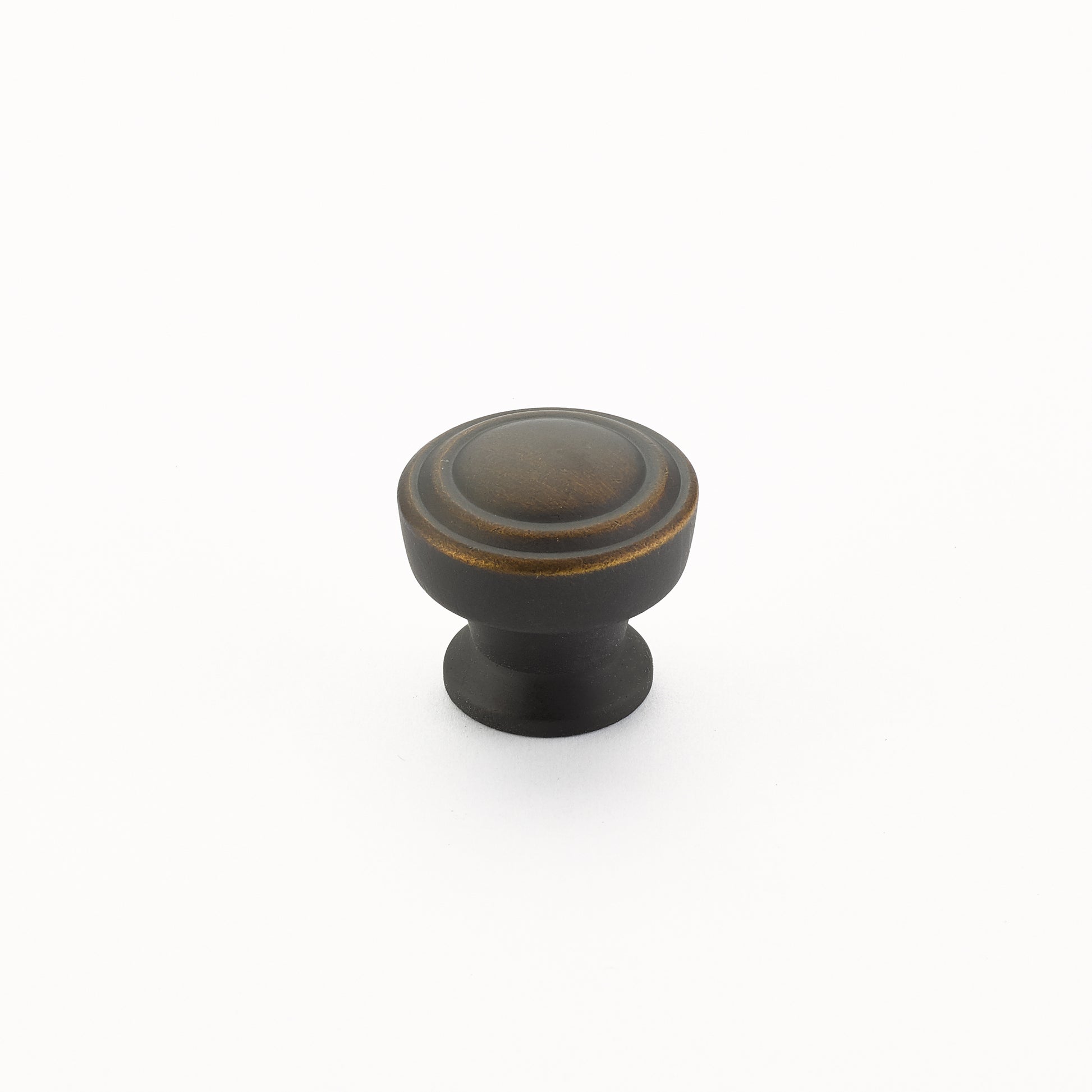 Menlo Park Round Ridged Knob by Schaub - Ancient Bronze - New York Hardware