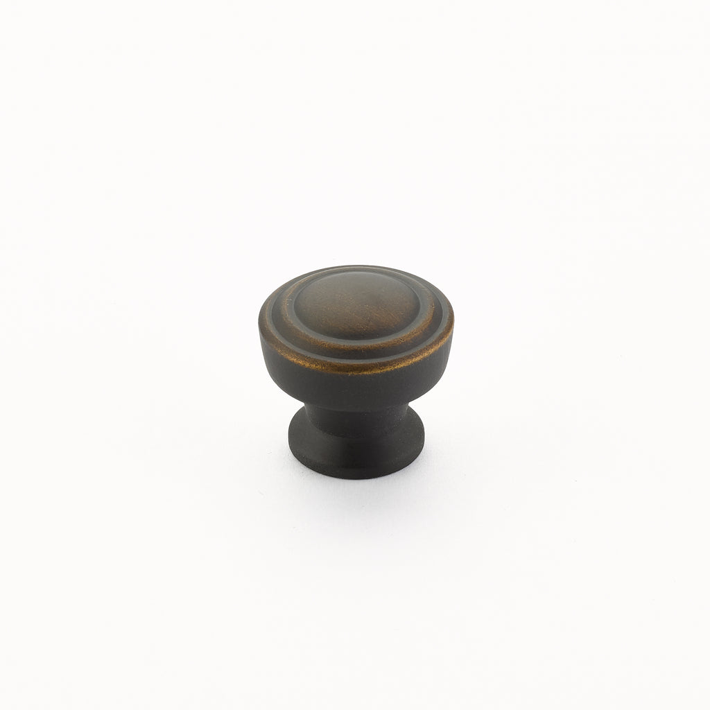 Menlo Park Round Ridged Knob by Schaub - Ancient Bronze - New York Hardware