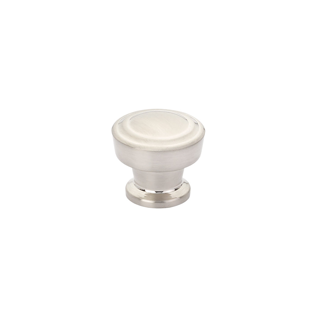 Menlo Park Round Ridged Knob by Schaub - Brushed Nickel - New York Hardware