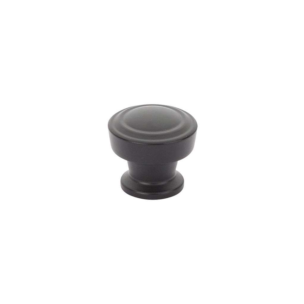 Menlo Park Round Ridged Knob by Schaub - Matte Black - New York Hardware