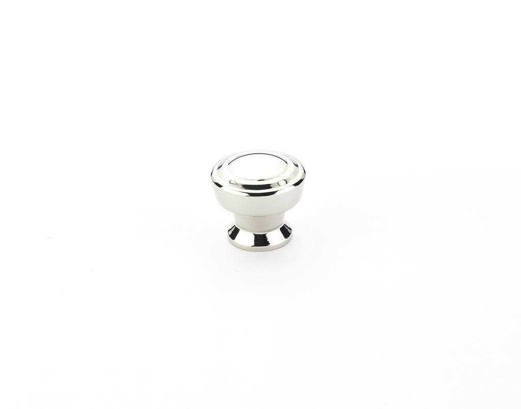 Menlo Park Round Ridged Knob by Schaub - Polished Nickel - New York Hardware