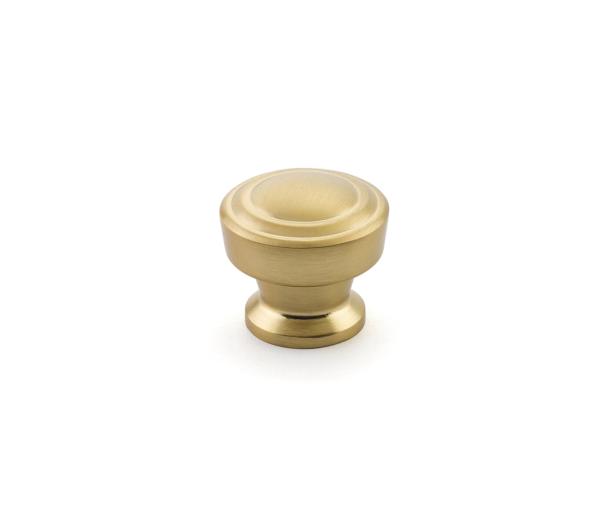 Menlo Park Round Ridged Knob by Schaub - Signature Satin Brass - New York Hardware