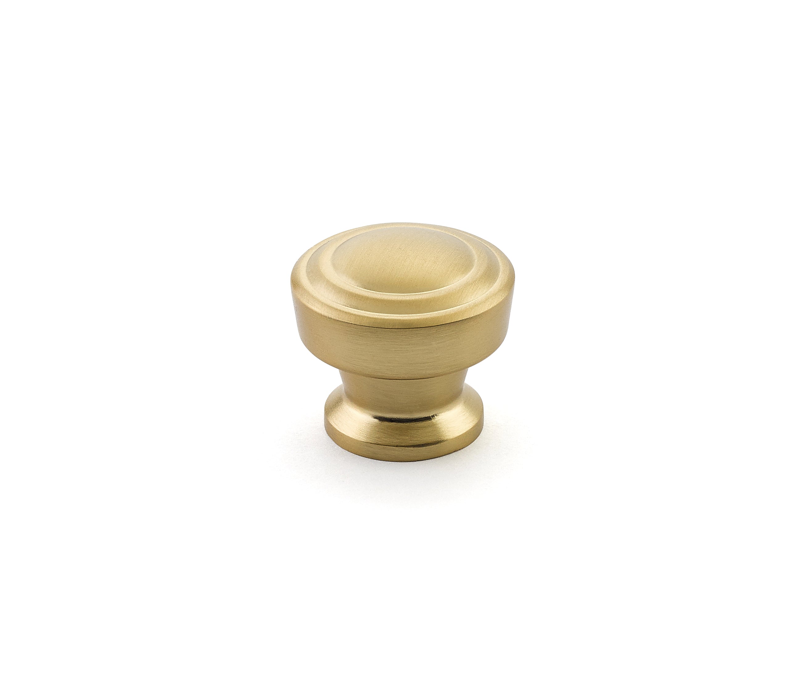 Menlo Park Round Ridged Knob by Schaub - Signature Satin Brass - New York Hardware