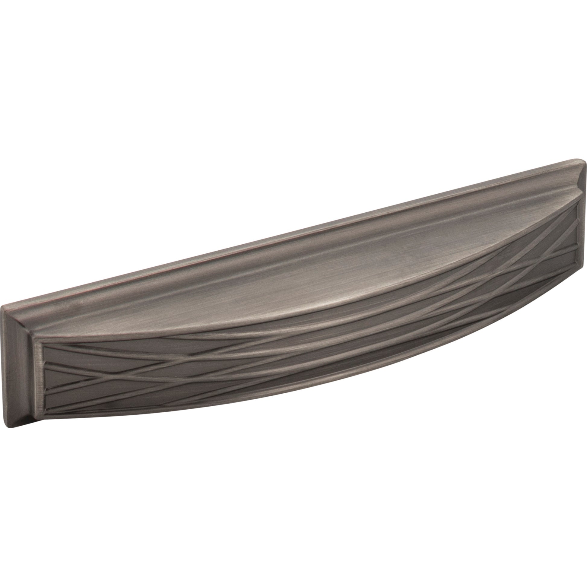 Square Geometric Pattern Aberdeen Cabinet Cup Pull by Jeffrey Alexander - Brushed Pewter