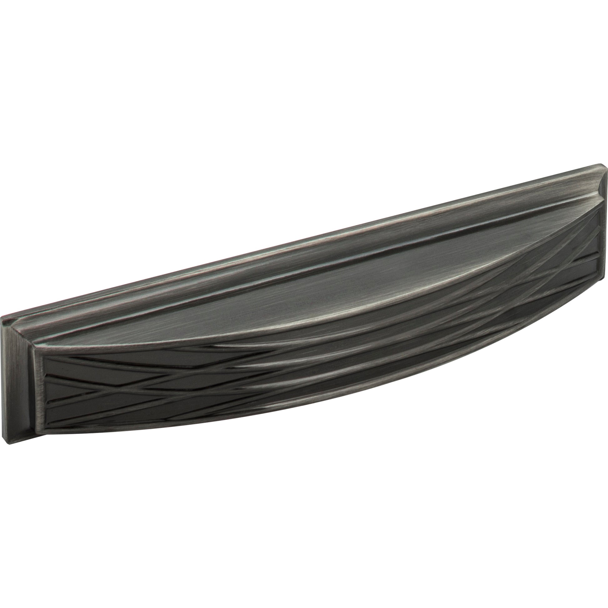 Square Geometric Pattern Aberdeen Cabinet Cup Pull by Jeffrey Alexander - Brushed Black Nickel