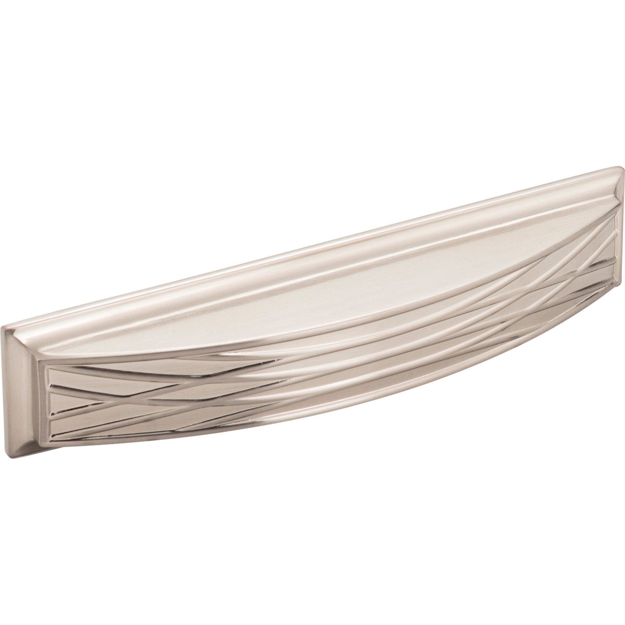 Square Geometric Pattern Aberdeen Cabinet Cup Pull by Jeffrey Alexander - Satin Nickel