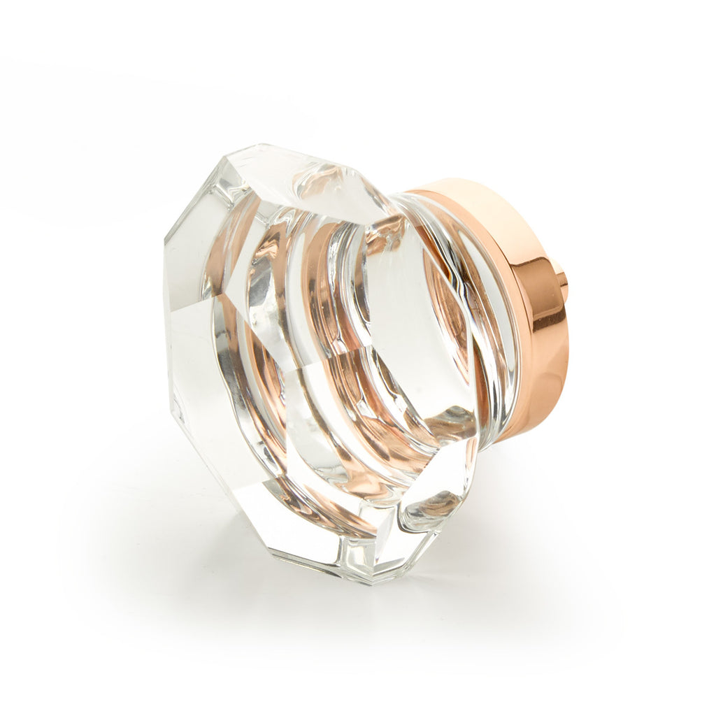 City Lights Dome Glass Knob by Schaub - Polished Rose Gold - New York Hardware