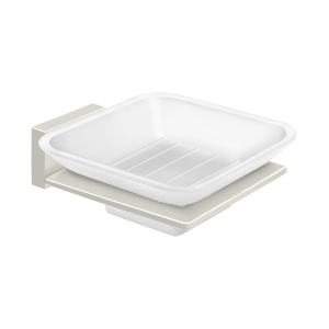 55D Series Frosted Glass Soap Dish by Deltana -  - Polished Nickel - New York Hardware