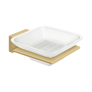 55D Series Frosted Glass Soap Dish by Deltana -  - Brushed Brass - New York Hardware