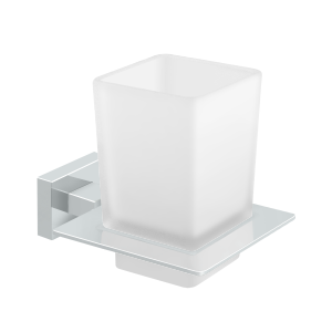 55D Series Frosted Glass Tumbler Set by Deltana -  - Polished Chrome - New York Hardware