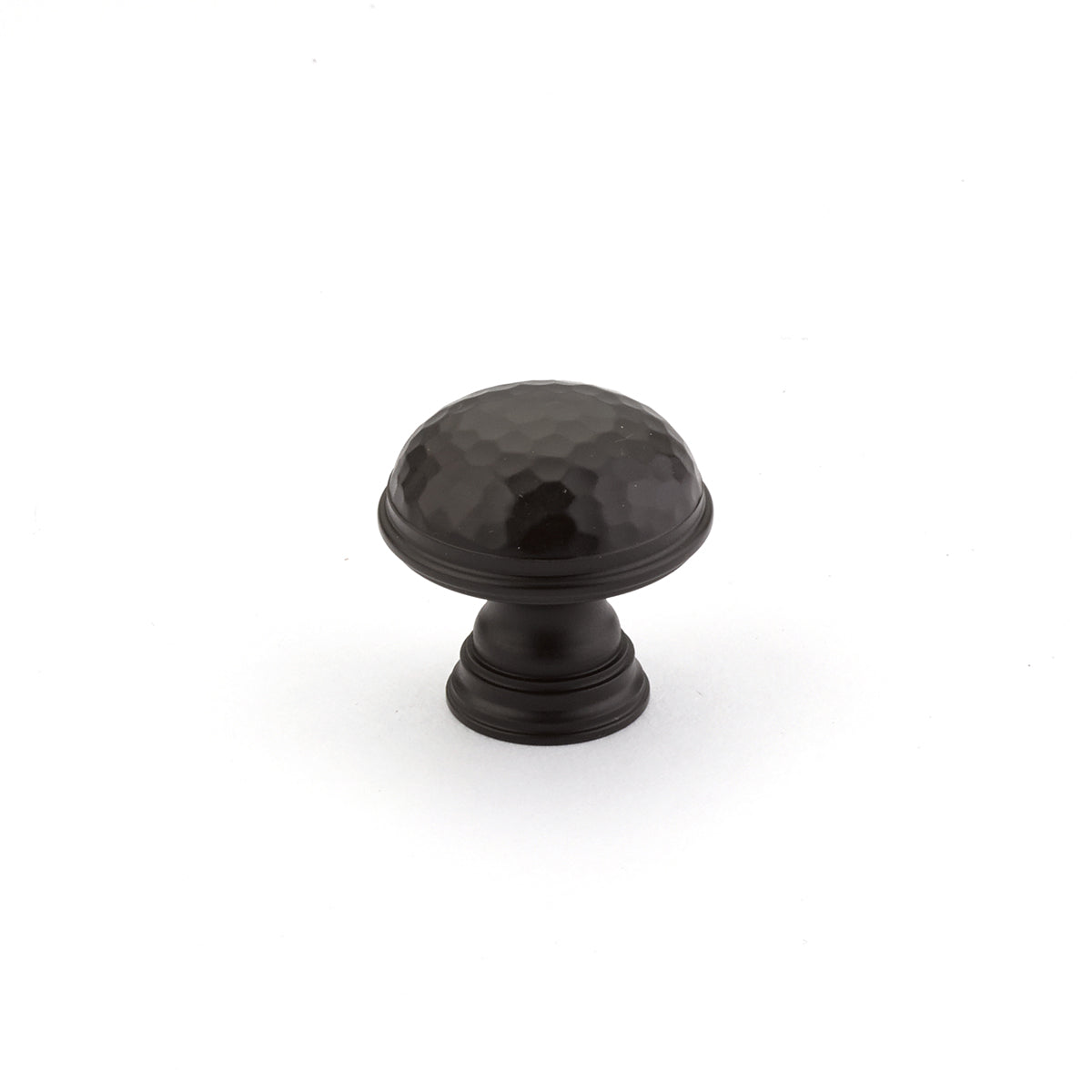 Atherton Hammered Knob w/ Plain Edges by Schaub - Oil Rubbed Bronze - New York Hardware