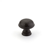 Atherton Hammered Knob w/ Plain Edges by Schaub - Oil Rubbed Bronze - New York Hardware