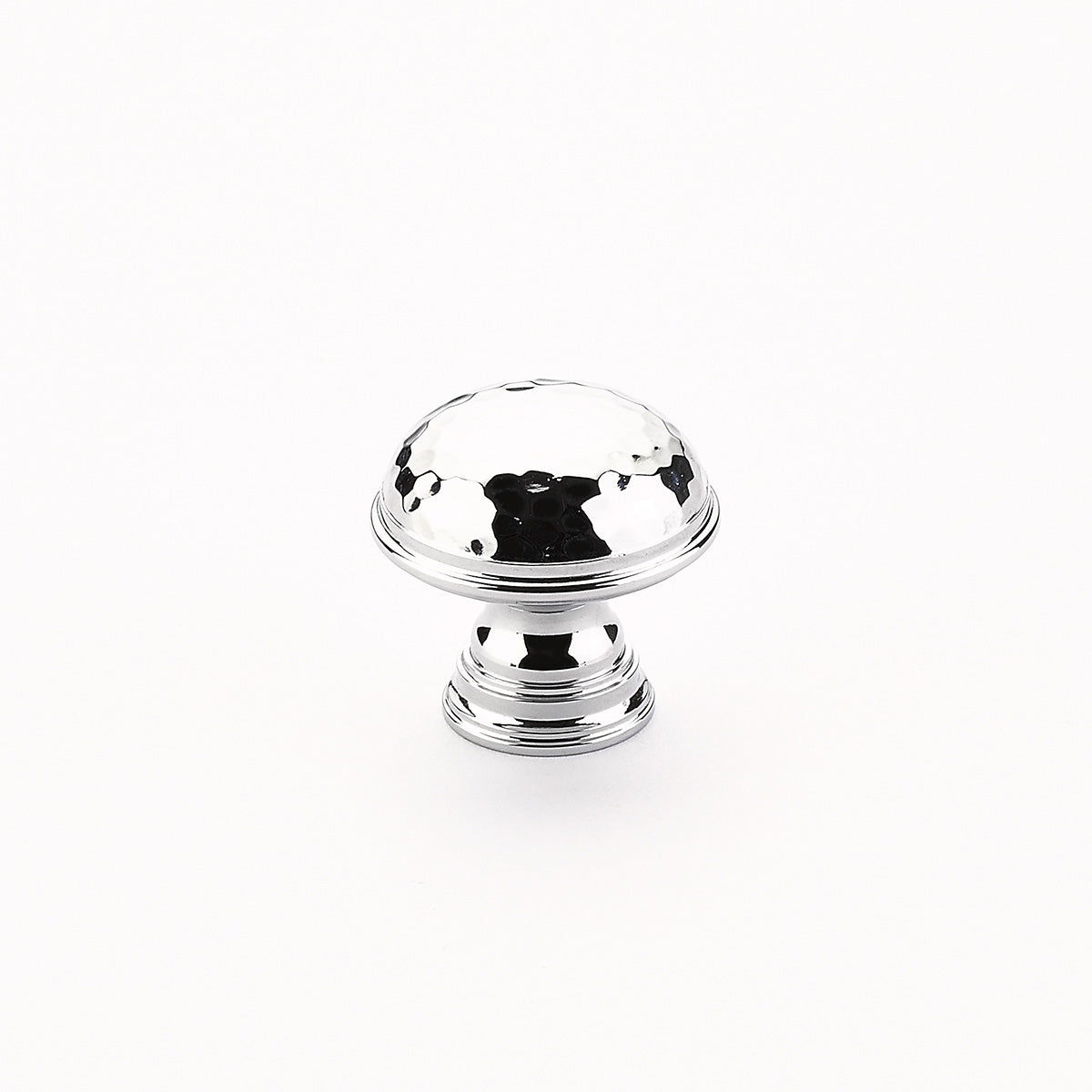 Atherton Hammered Knob w/ Plain Edges by Schaub - Polished Chrome - New York Hardware