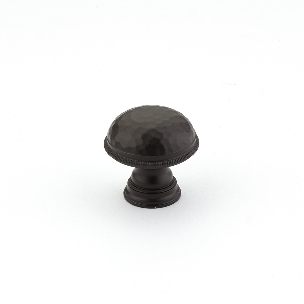 Atherton Hammered Knob w/ Knurled Edges by Schaub - Oil Rubbed Bronze - New York Hardware