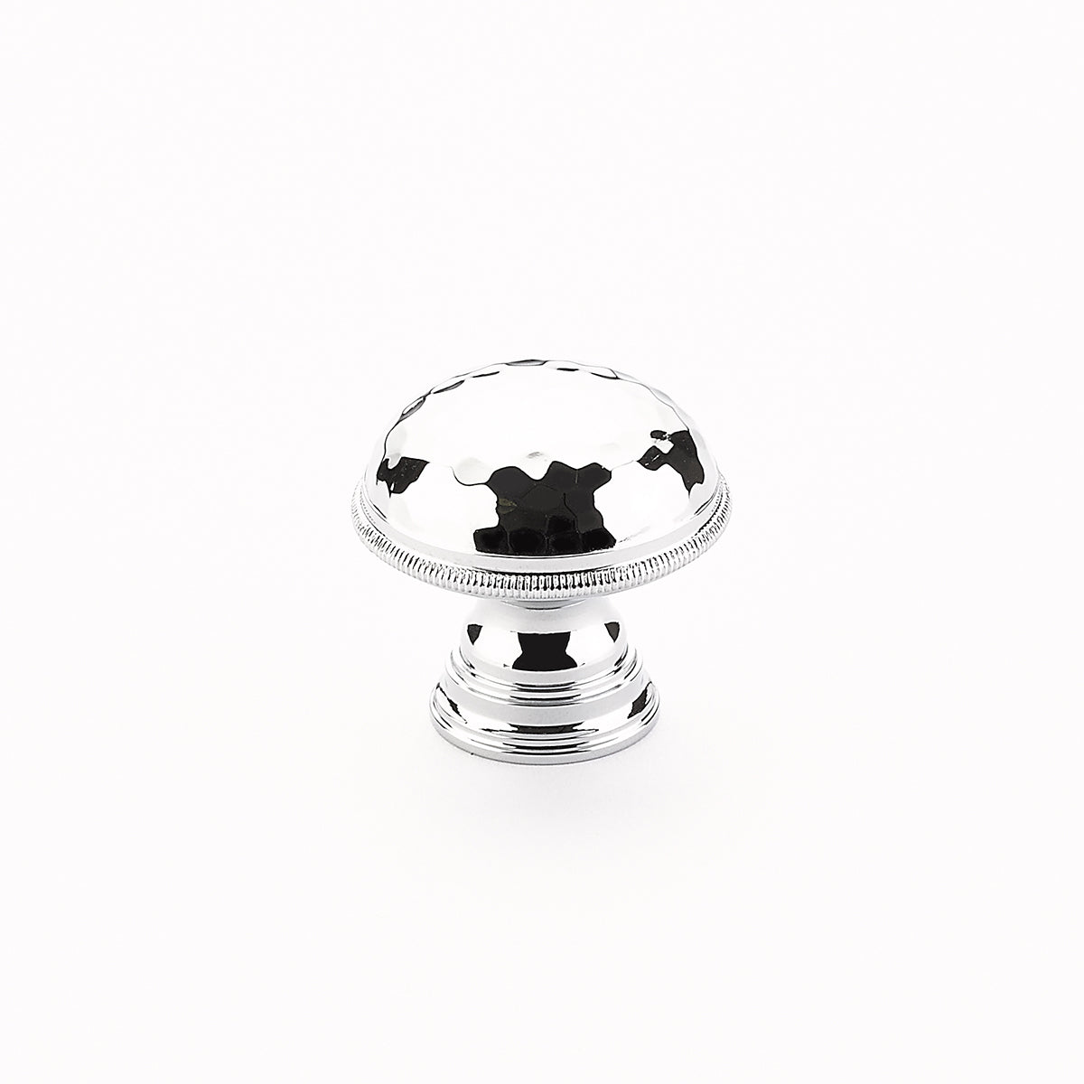Atherton Hammered Knob w/ Knurled Edges by Schaub - Polished Chrome - New York Hardware