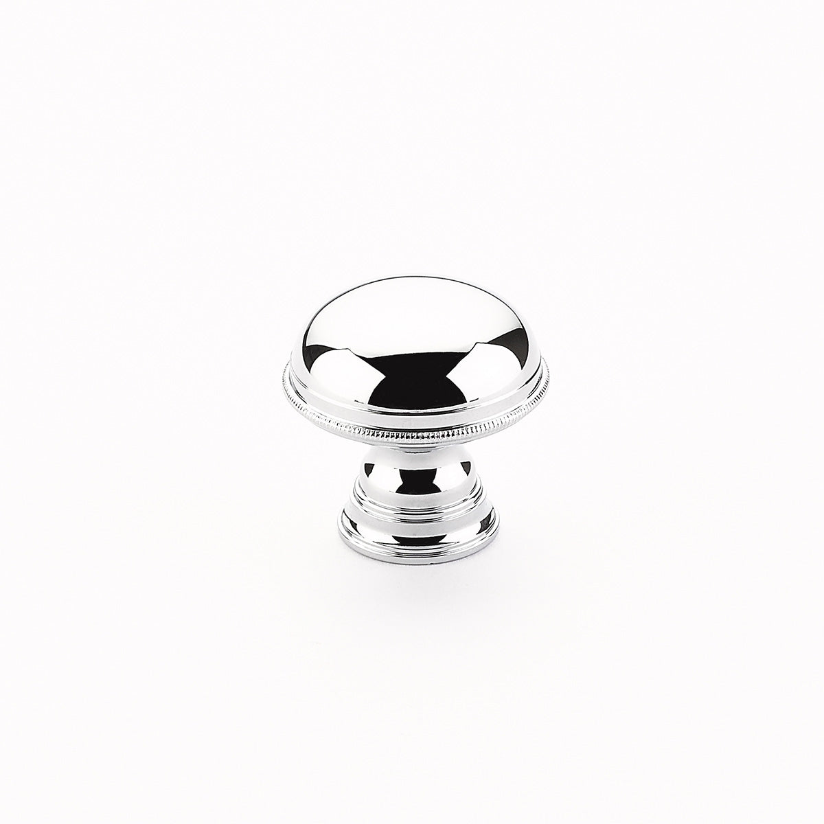 Atherton Smooth Knob w/ Knurled Edges by Schaub - Polished Chrome - New York Hardware