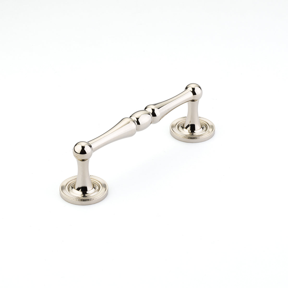 Atherton Pull w/ Knurled Footplate by Schaub - Polished Nickel - New York Hardware
