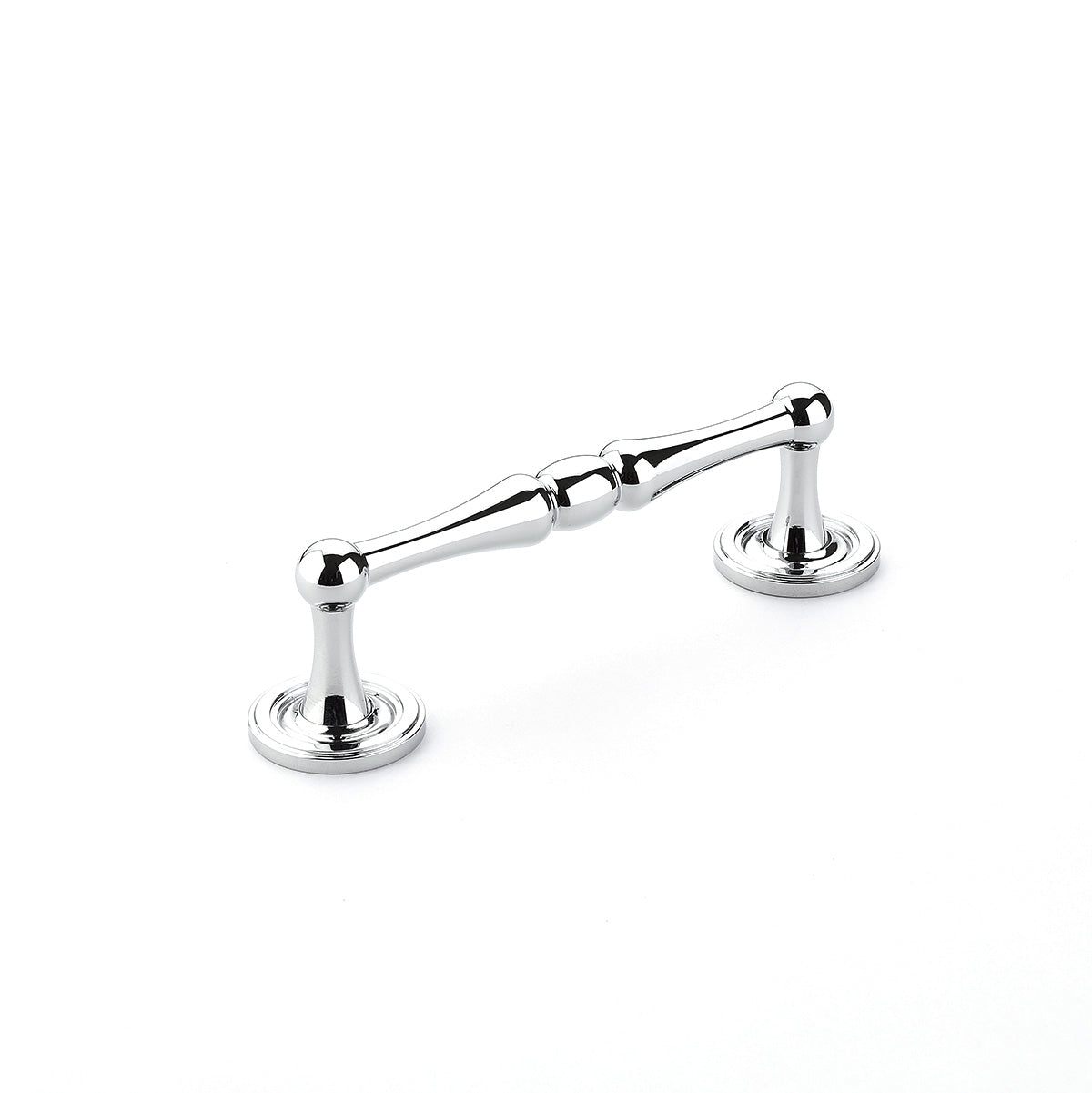 Atherton Pull w/ Plain Footplate by Schaub - Polished Chrome - New York Hardware